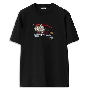 Burberry Black Tee with Knight Graphic